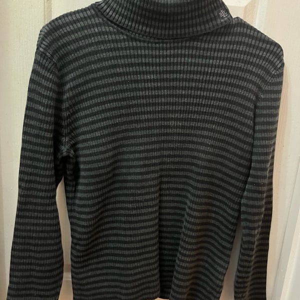 Lauren Ralph Lauren Turtleneck Sweater Size M Striped