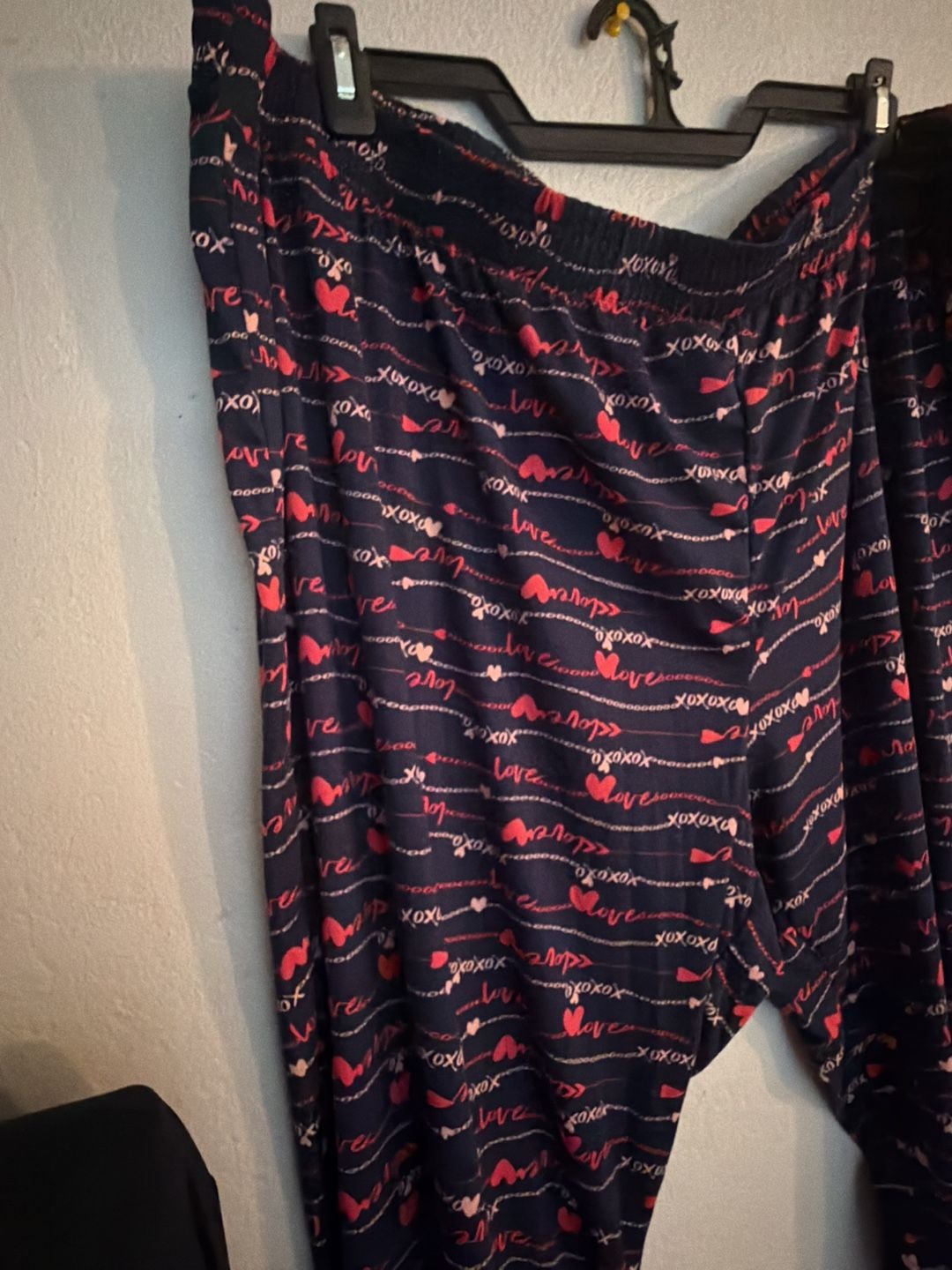 AnyBody Pajama Set Sz 4X navy blue LOVE Long Sleeve Top and Pants 3