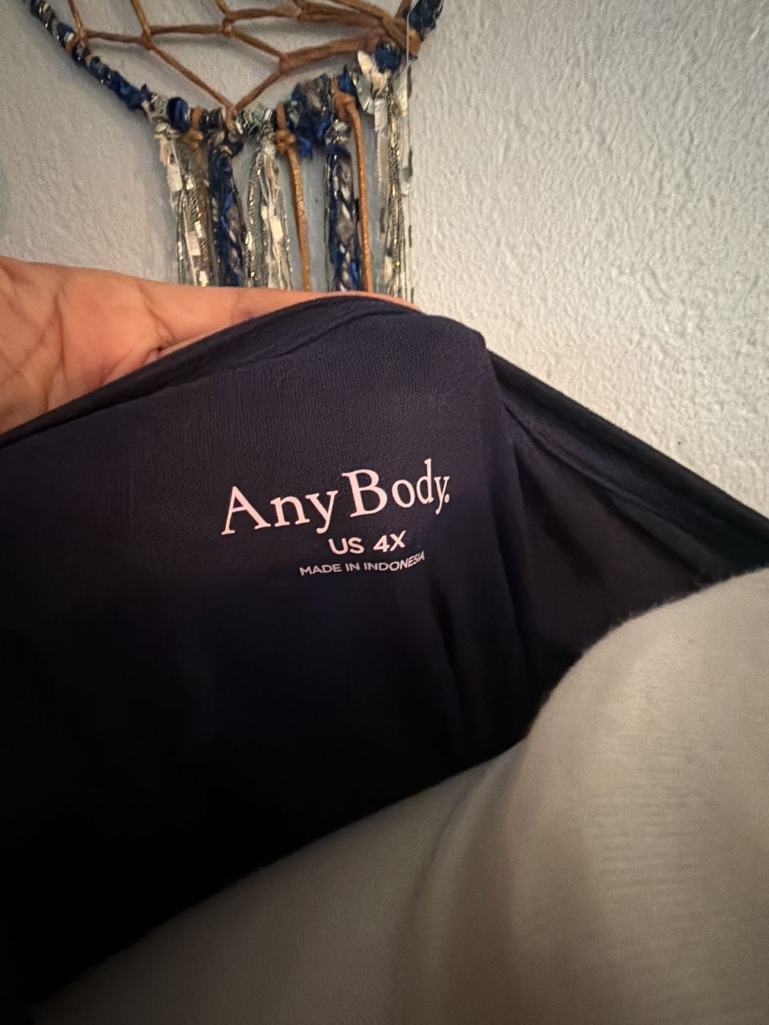 AnyBody Pajama Set Sz 4X navy blue LOVE Long Sleeve Top and Pants 4