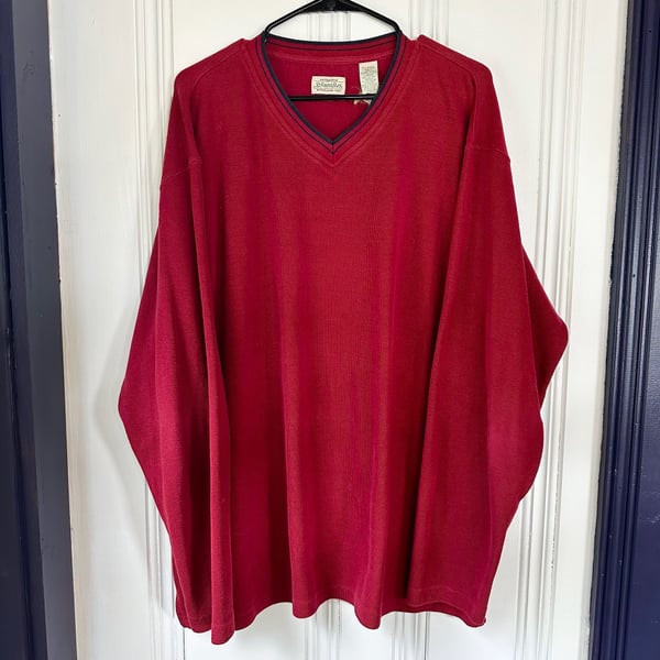 Vintage St John's Bay V-Neck Pullover Sweater, Size X-Large Tall 