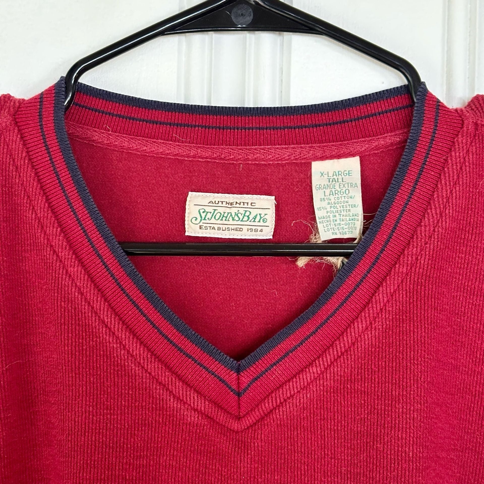 Vintage St John's Bay V-Neck Pullover Sweater, Size X-Large Tall 5