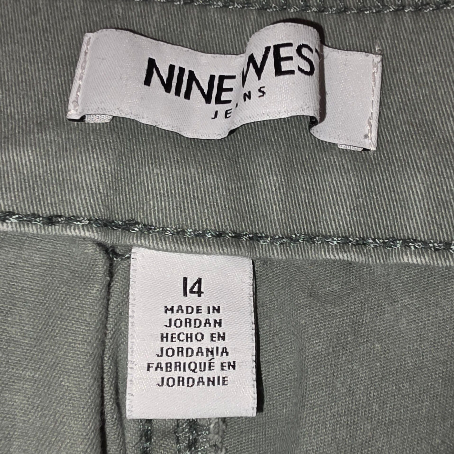 Nine West Heidi Pull On Crop Pants Size 14 Green 4