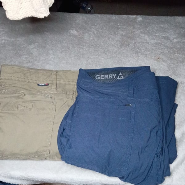 Gerry Hiking Pants Size 34x30 Lot of 2 Khaki and Blue Outdoor