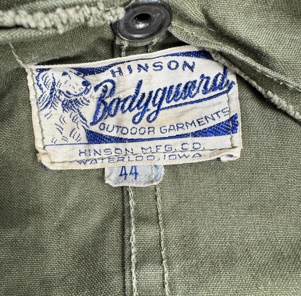 VTG 40s Hinson Bodyguard Hunting Jacket 44 Canvas Ammo Game Pocket Corduroy 4
