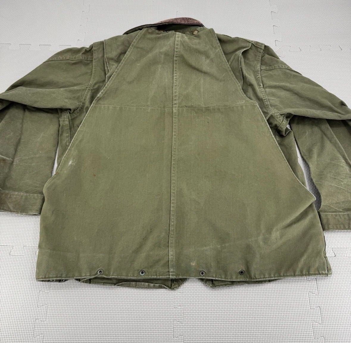 VTG 40s Hinson Bodyguard Hunting Jacket 44 Canvas Ammo Game Pocket Corduroy 6