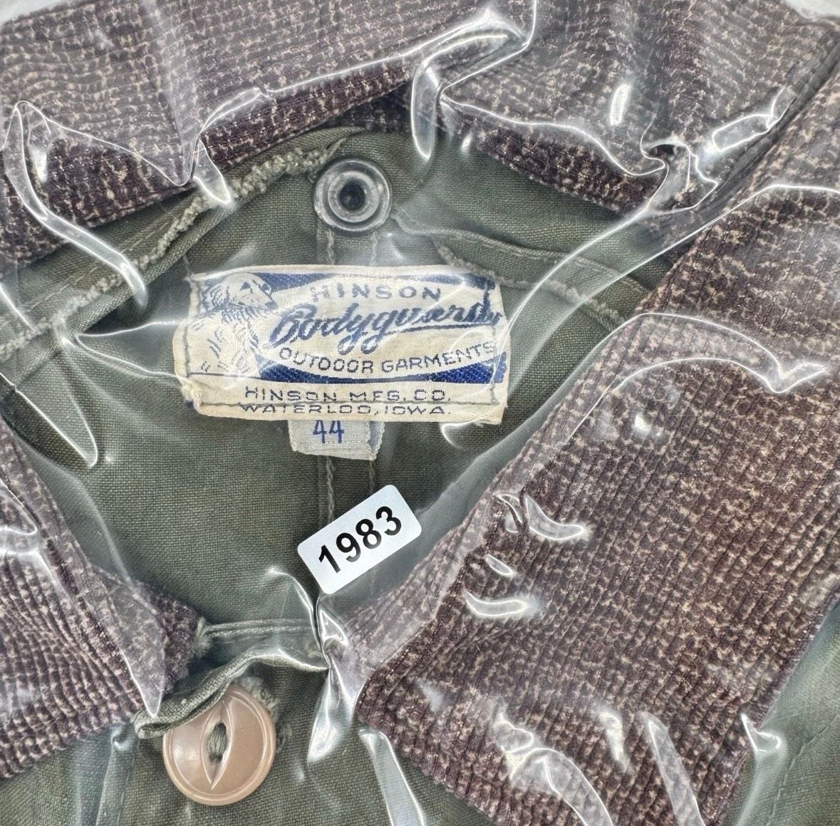 VTG 40s Hinson Bodyguard Hunting Jacket 44 Canvas Ammo Game Pocket Corduroy 10