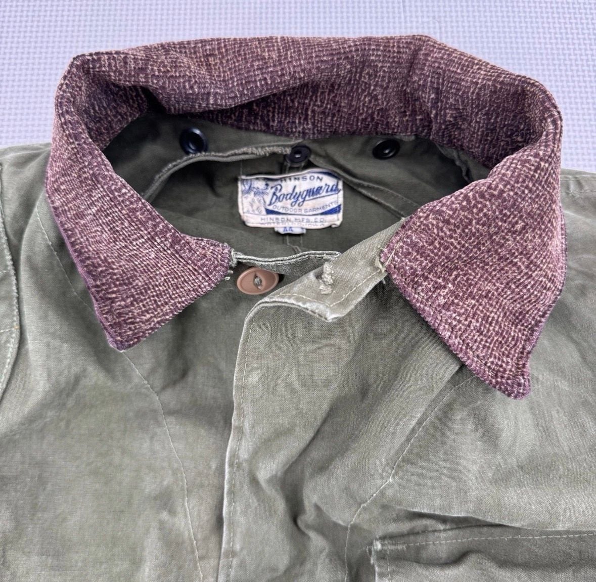VTG 40s Hinson Bodyguard Hunting Jacket 44 Canvas Ammo Game Pocket Corduroy 11