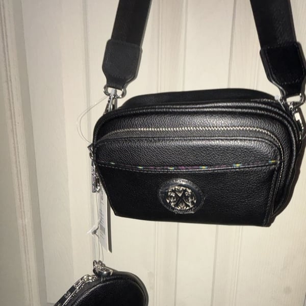 CXL by Christian Lacroix Eve Pebble Camera Crossbody Bag Black
