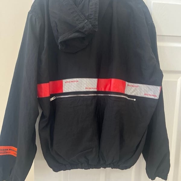 Heron Preston Tape Washed Nylon Windbreaker Size XL Black