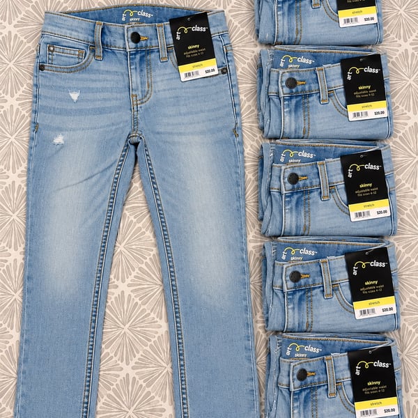 Lot of 6 - art class Skinny Adjustable Waist Jeans Light Wash Stretch