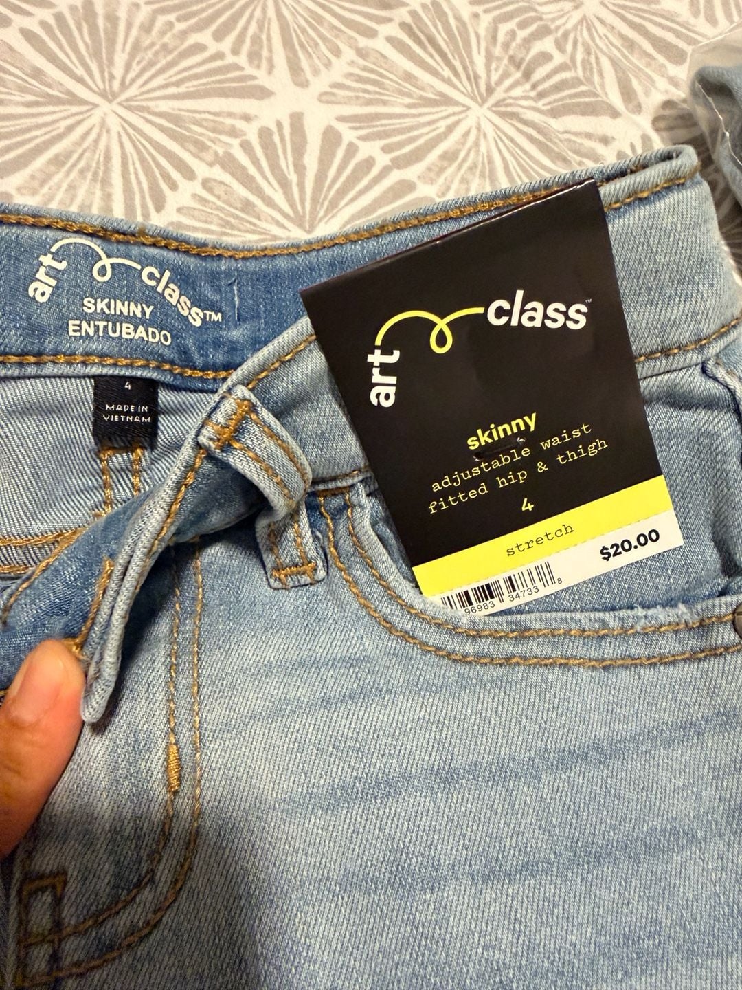 Lot of 6 - art class Skinny Adjustable Waist Jeans Light Wash Stretch 3