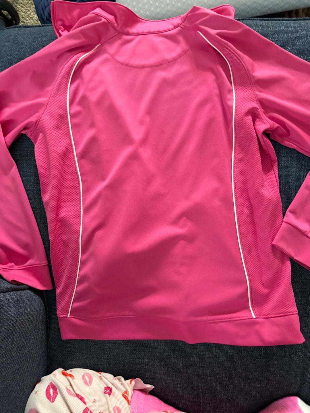 Pebble Beach Full Zip Athletic Jacket Pink White 7
