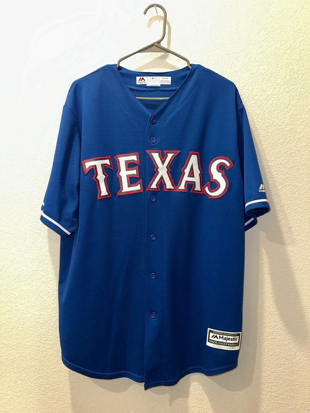 Majestic Texas Rangers Odor 12 Cool Base Jersey Size XL Royal Blue 2
