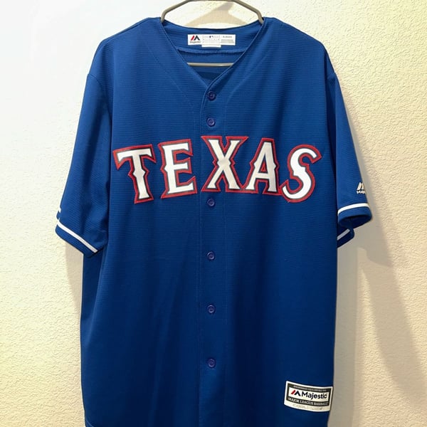Majestic Texas Rangers Odor 12 Cool Base Jersey Size XL Royal Blue