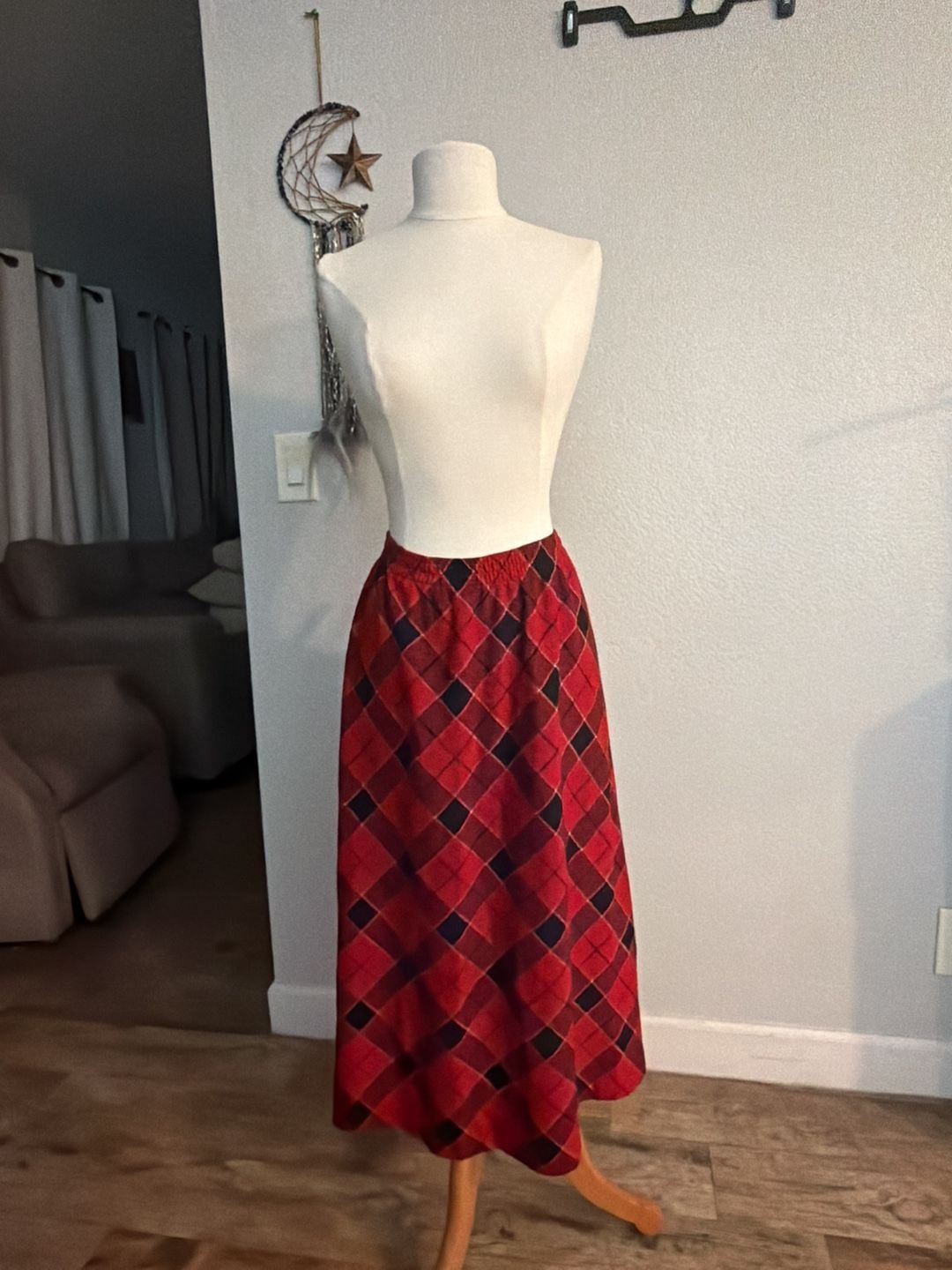 Cathy Daniels Maxi Skirt Red Plaid Tartan 2