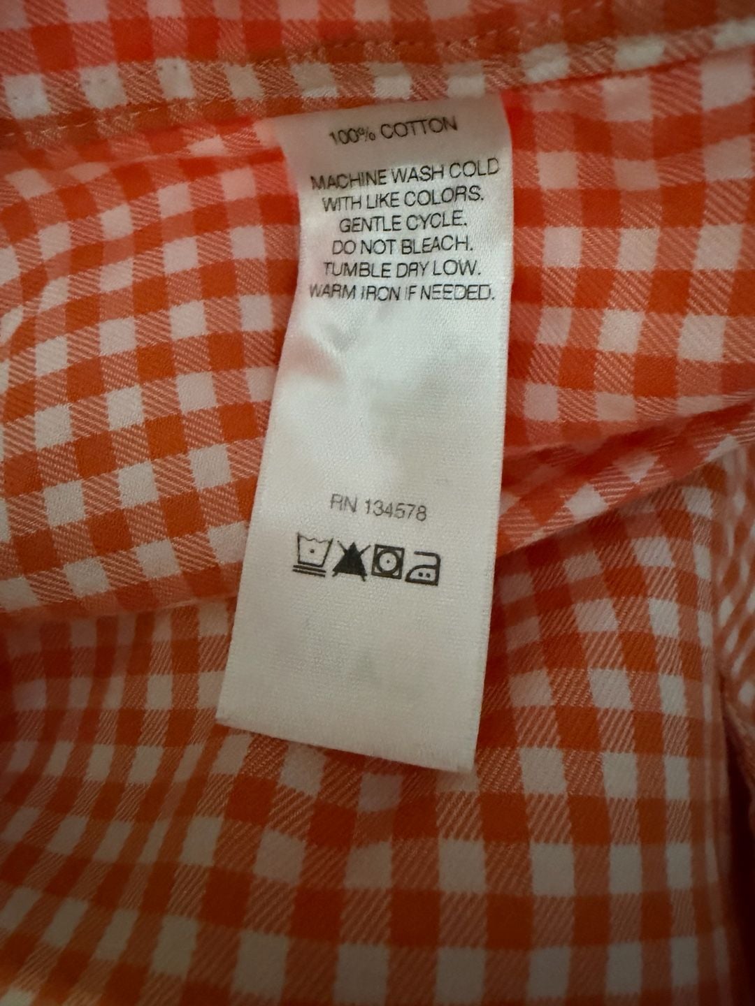 Vineyard Vines Slim Fit Tucker Shirt Size L Orange White Gingham Check 5