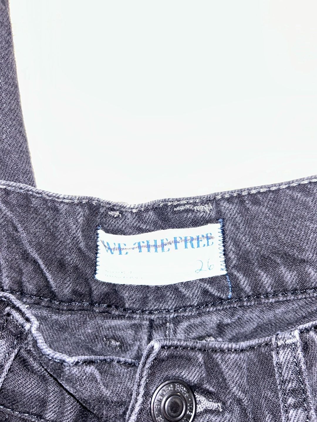 We The Free Benji Relaxed Wide Leg Jeans Size 26 Black Denim 5