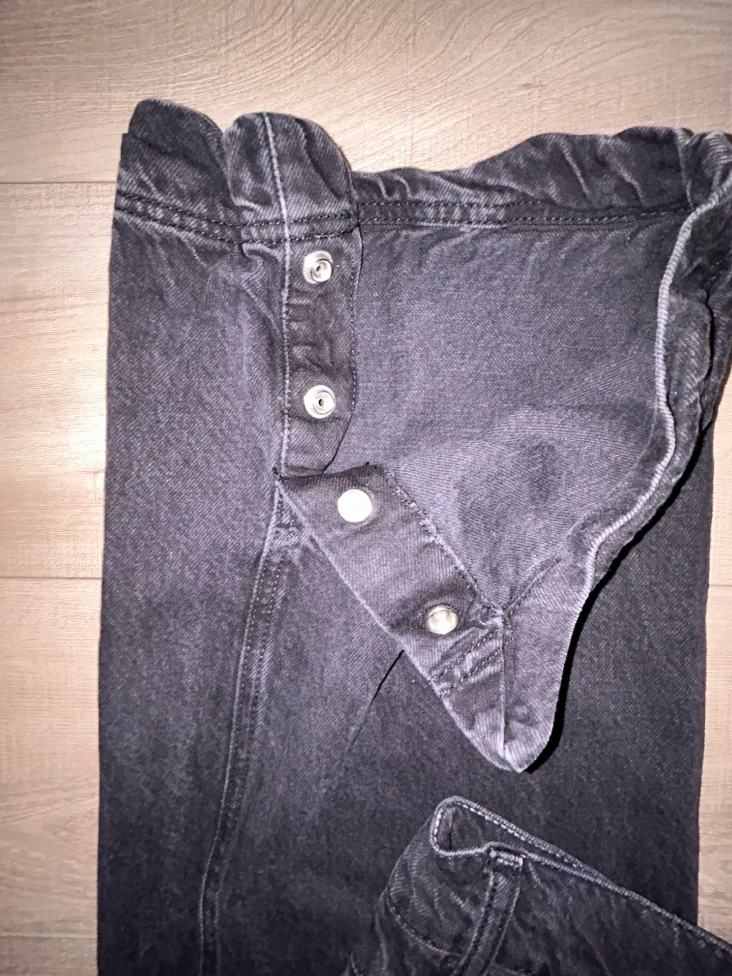 We The Free Benji Relaxed Wide Leg Jeans Size 26 Black Denim 6