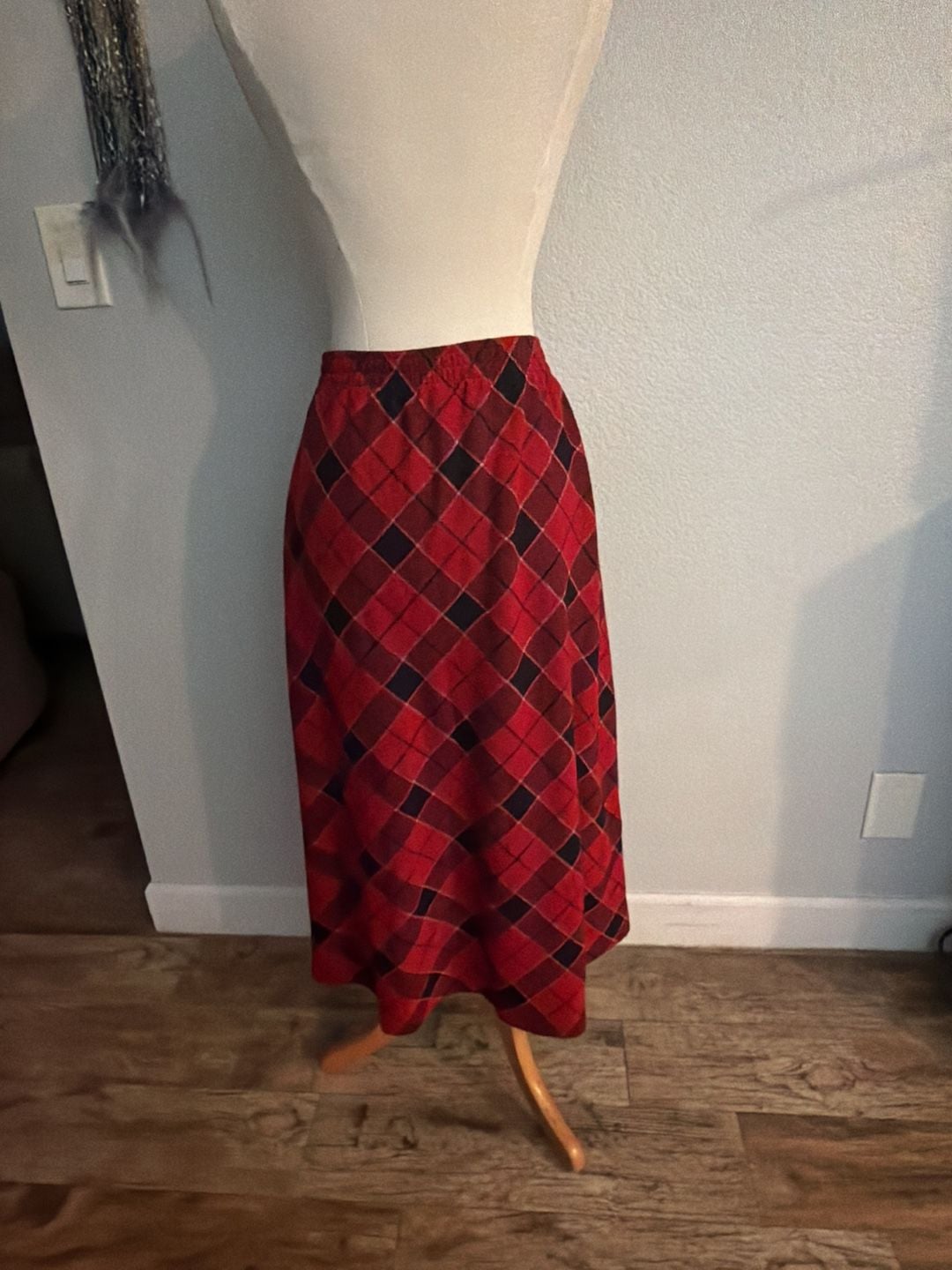 Cathy Daniels Maxi Skirt Red Plaid Tartan 4