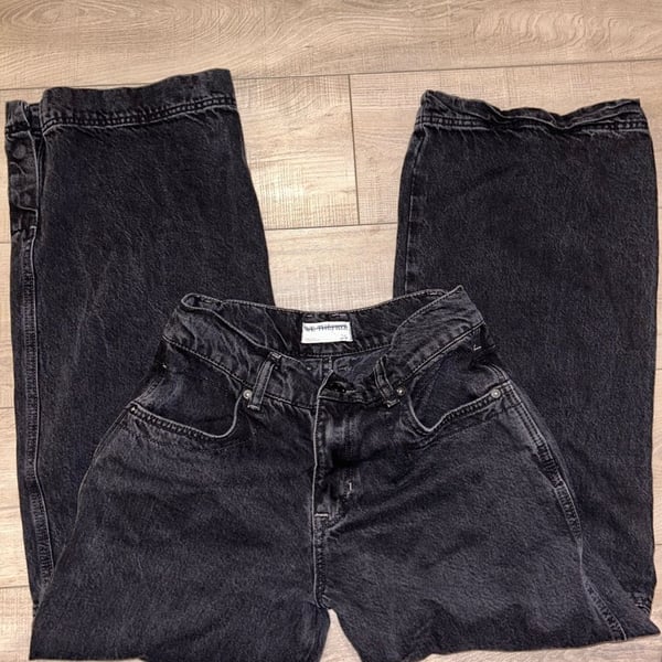We The Free Benji Relaxed Wide Leg Jeans Size 26 Black Denim