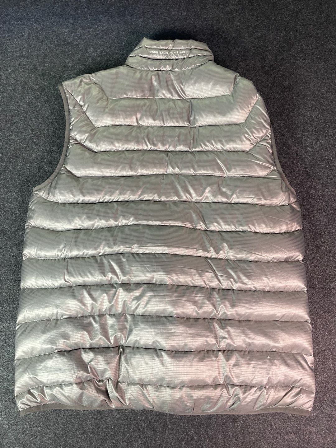 First Ascent Eddie Bauer Down Puffer Vest Size Large Grey Ripstop 9