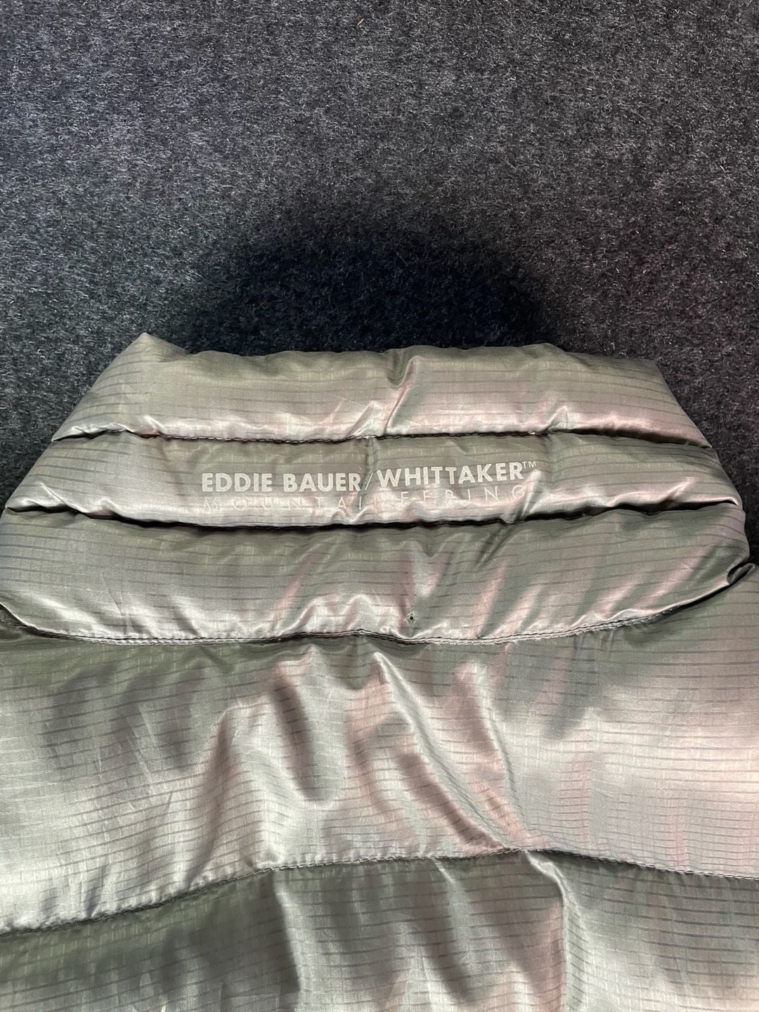 First Ascent Eddie Bauer Down Puffer Vest Size Large Grey Ripstop 12