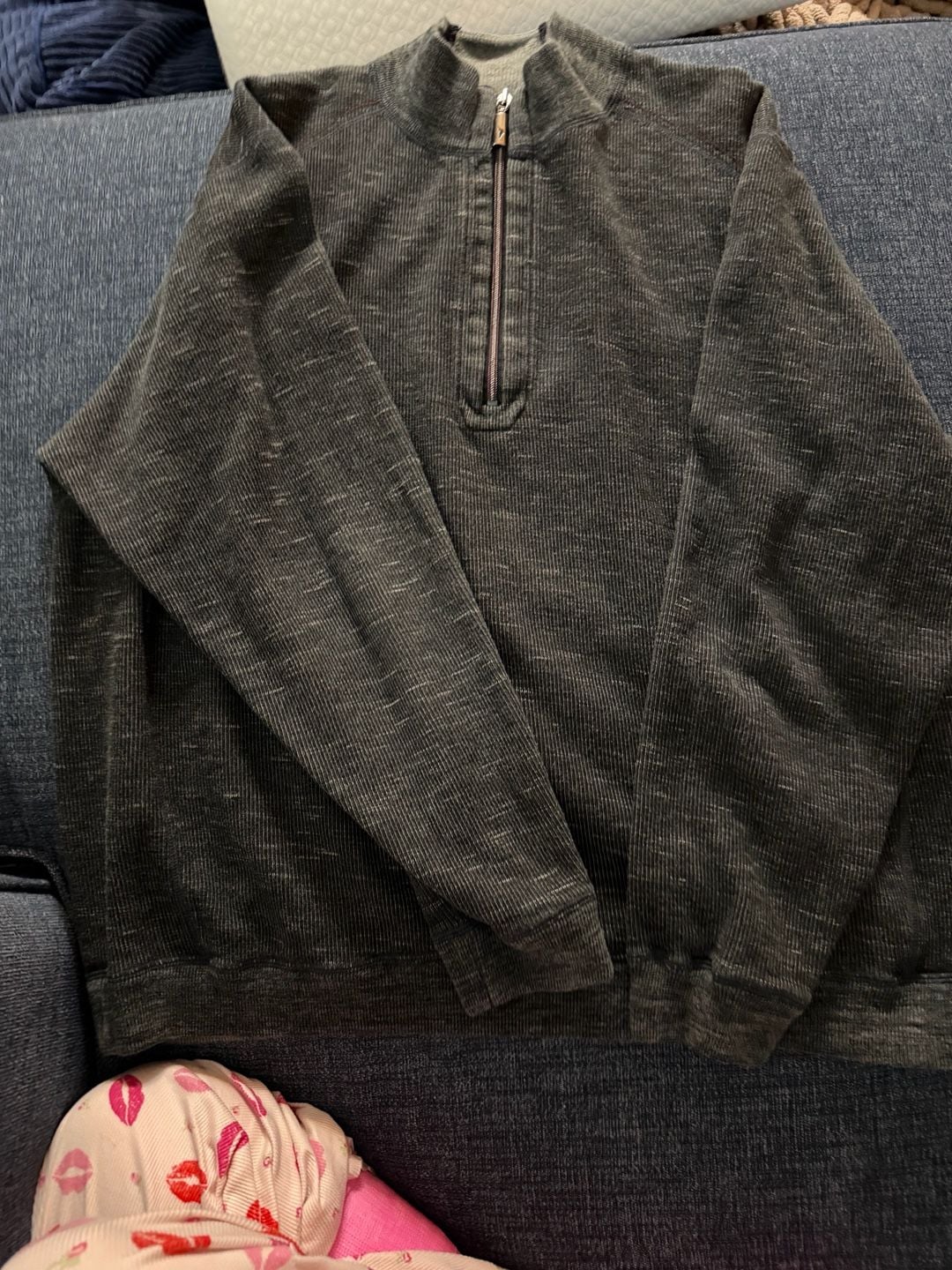 Tommy Bahama Flip Side Quarter Zip Pullover Sweater Gray 1