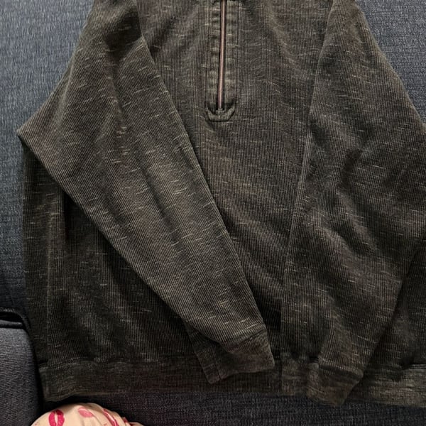 Tommy Bahama Flip Side Quarter Zip Pullover Sweater Gray