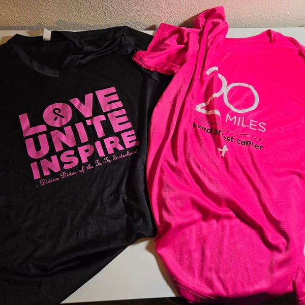 Team 365 Athletic T-Shirt Size L Black Breast Cancer Awareness