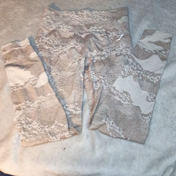 Gymshark Adapt Camo Seamless Leggings Size S Pebble Grey Soul Brown
