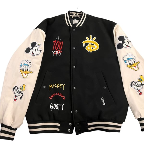 Disney 100 H&M Embroidered Baseball Varsity Jacket 