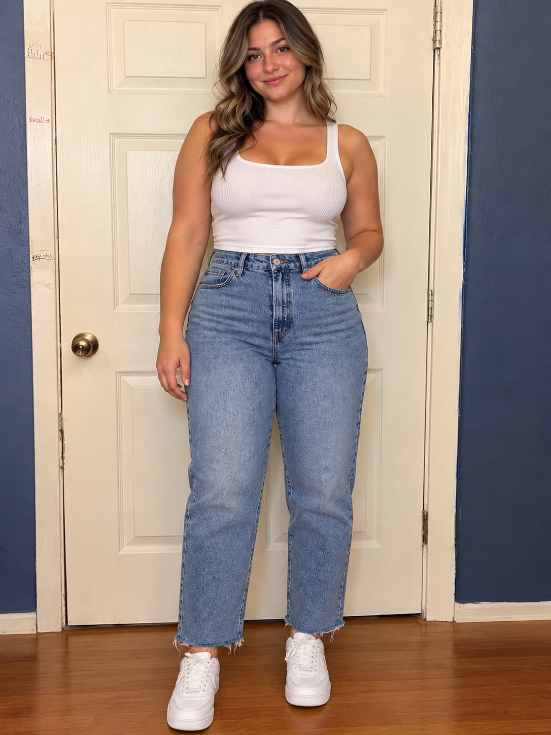 Good American Good Boy Crop Straight Jeans Size 12/31 Blue 2