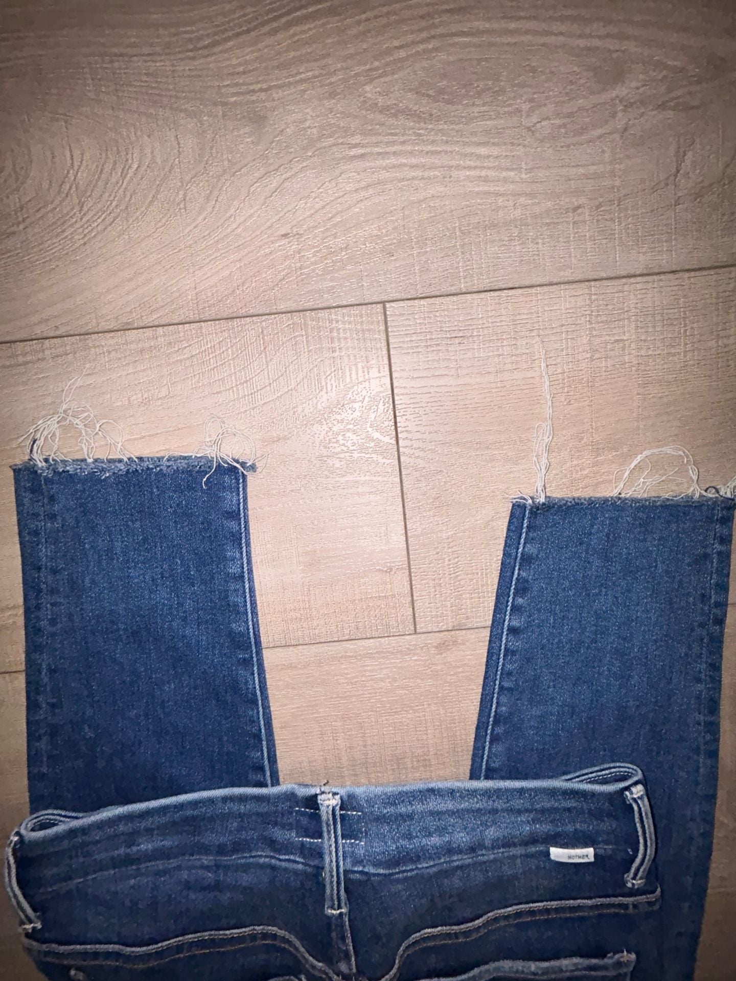 MOTHER High Waisted Looker Ankle Fray Jeans Size 26 Big Sky Denim 7