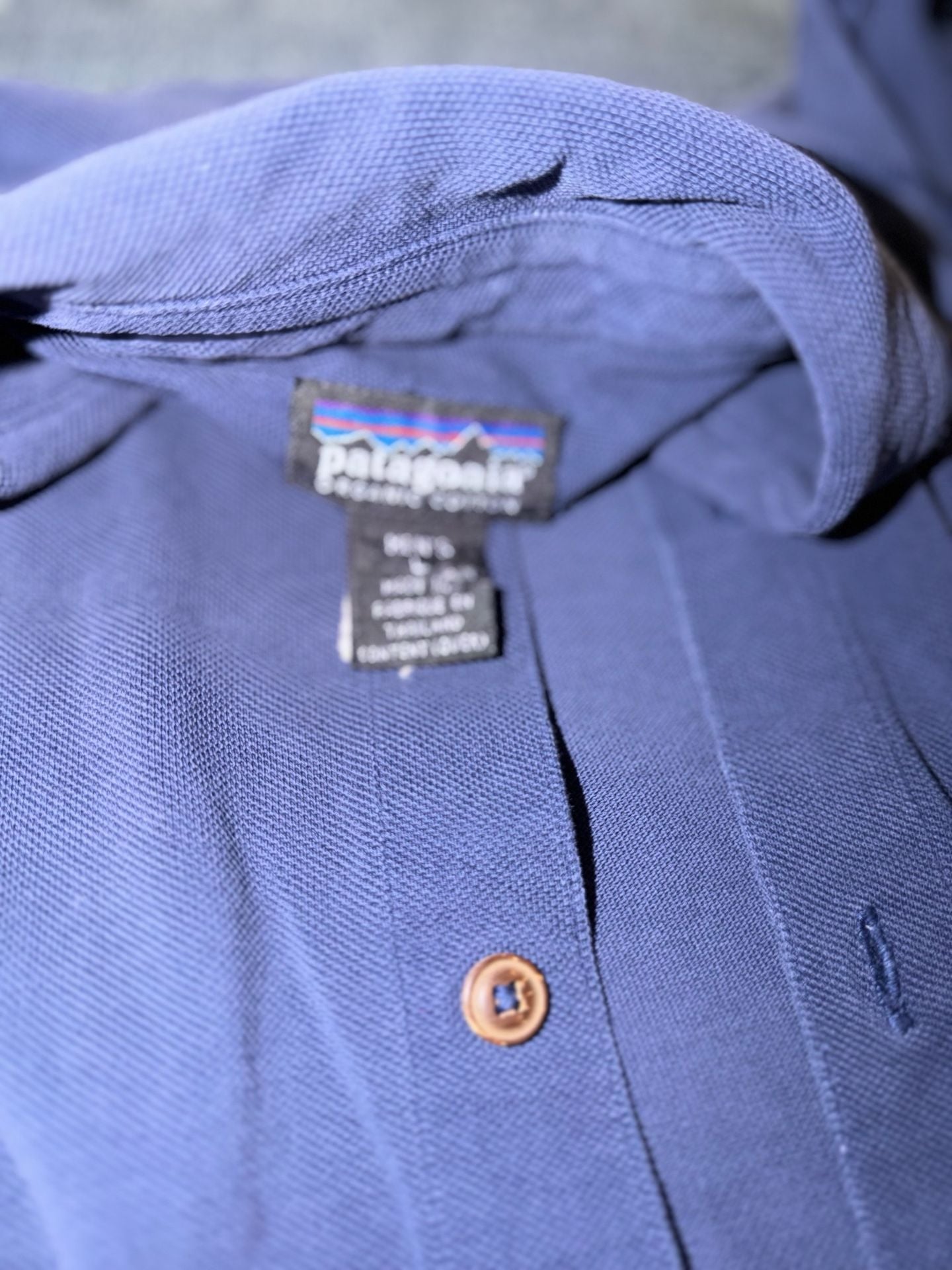 Patagonia Long Sleeve Button Down Shirt Size L Blue Organic Cotton 2