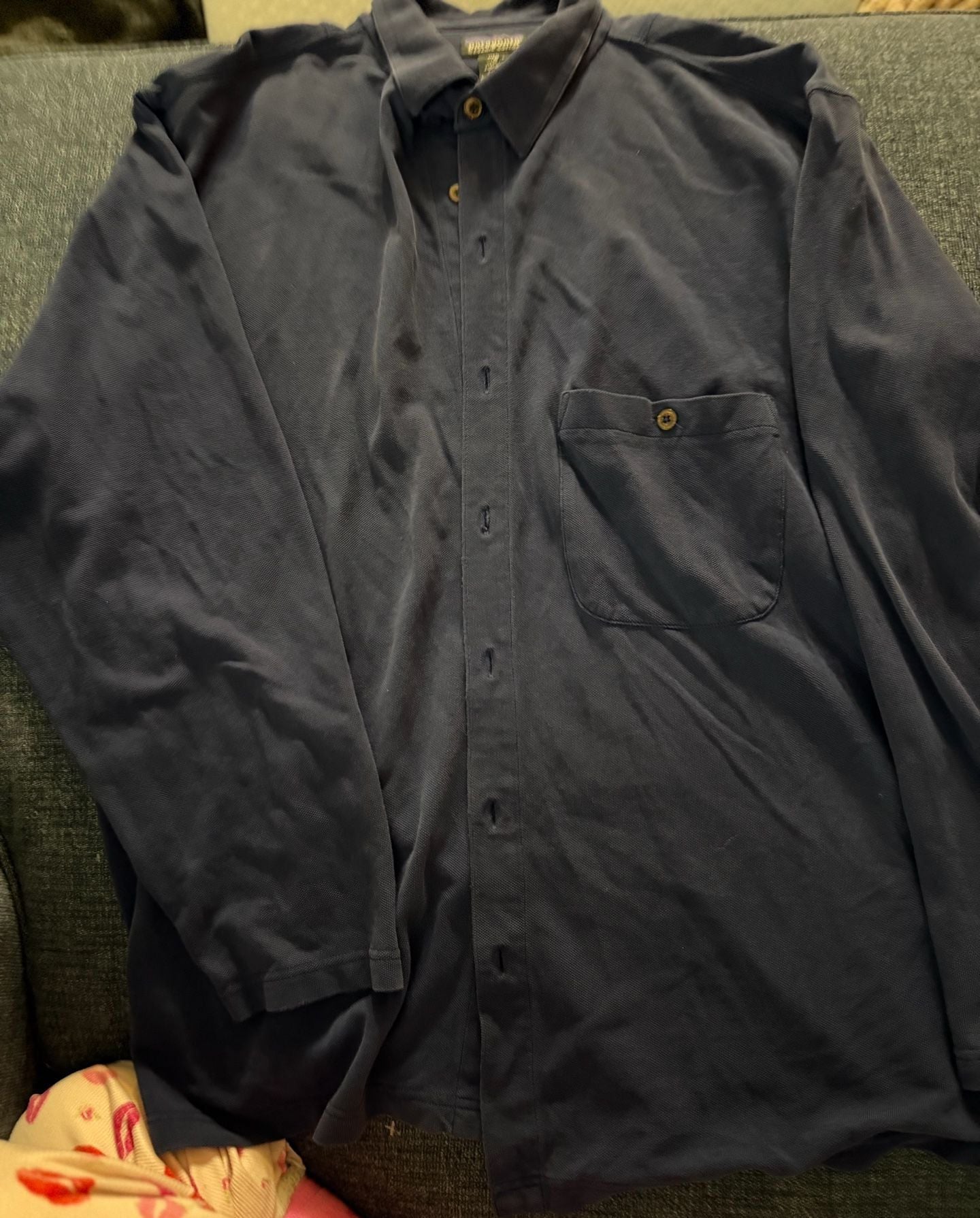 Patagonia Long Sleeve Button Down Shirt Size L Blue Organic Cotton 1