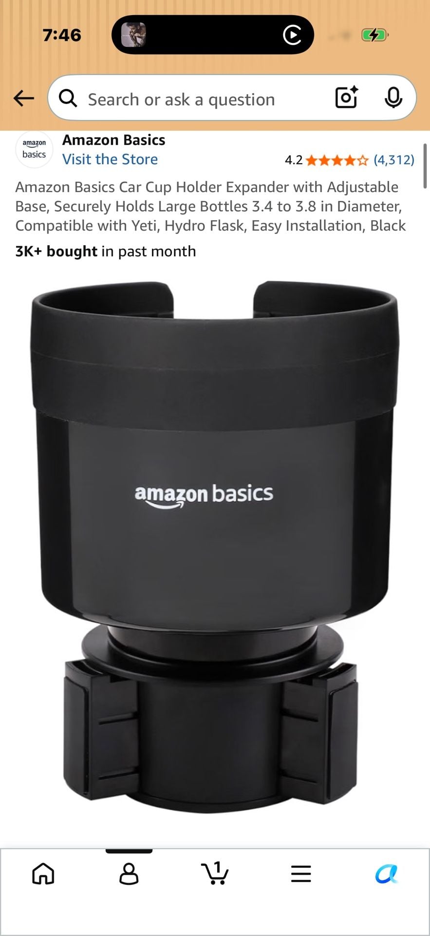 2 Amazon Basics Car Cup Holder Expander 1