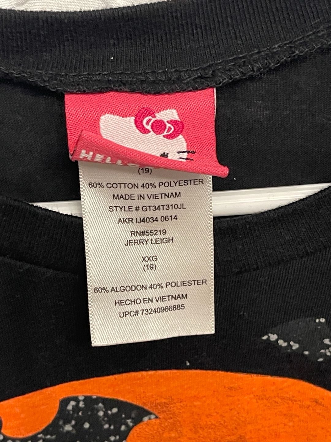 Hello Kitty Witch Halloween Long Sleeve Shirt Size XXG (19) Black Orange 3