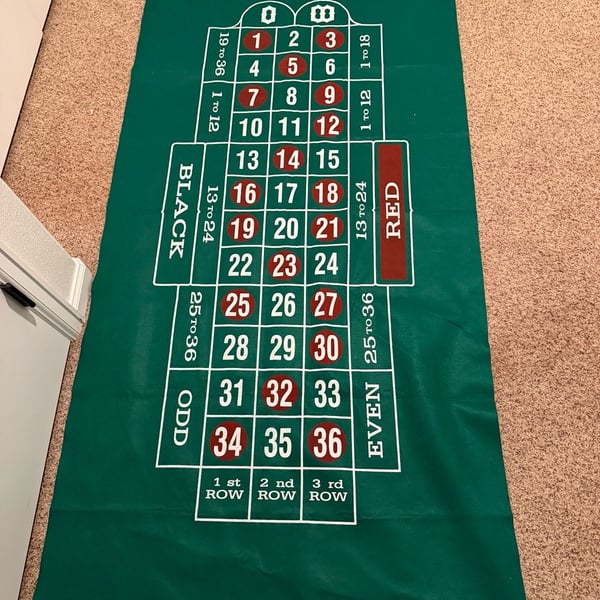 GSE Games & Sports Expert Casino Roulette Tabletop Layout Felt