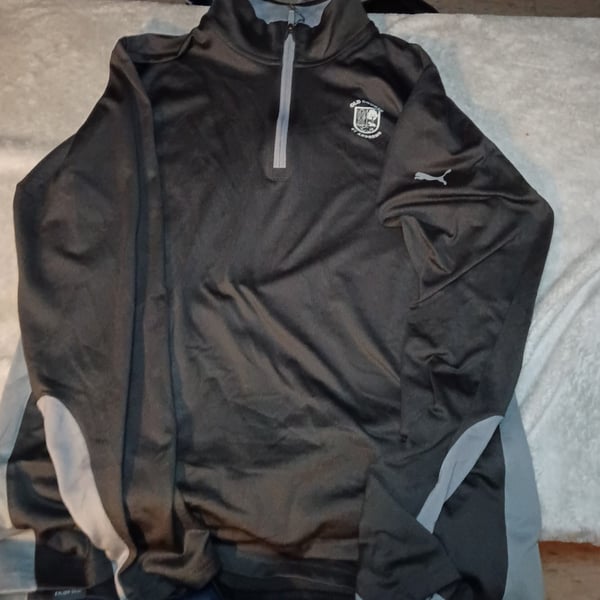 Puma 1/4 Zip Pullover Size S Black Old Course St Andrews Golf Jacket
