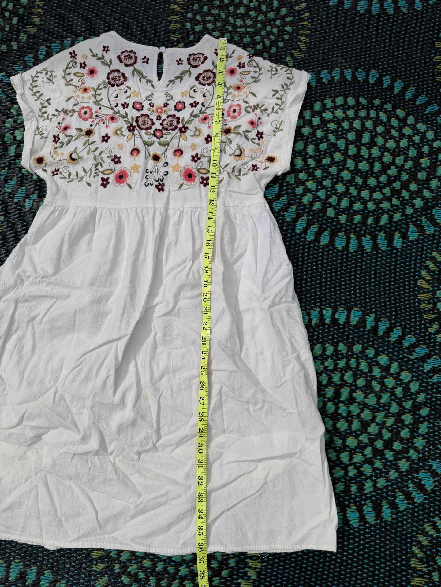 Orange Creek Dress Size M White Floral Embroidered Mini Boho 6
