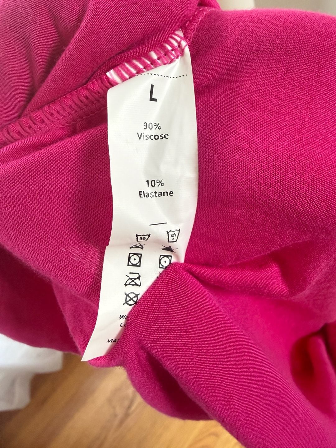 Halara Long Sleeve V-Neck Midi Dress Size L Fuchsia Pink Ruched Casual 3