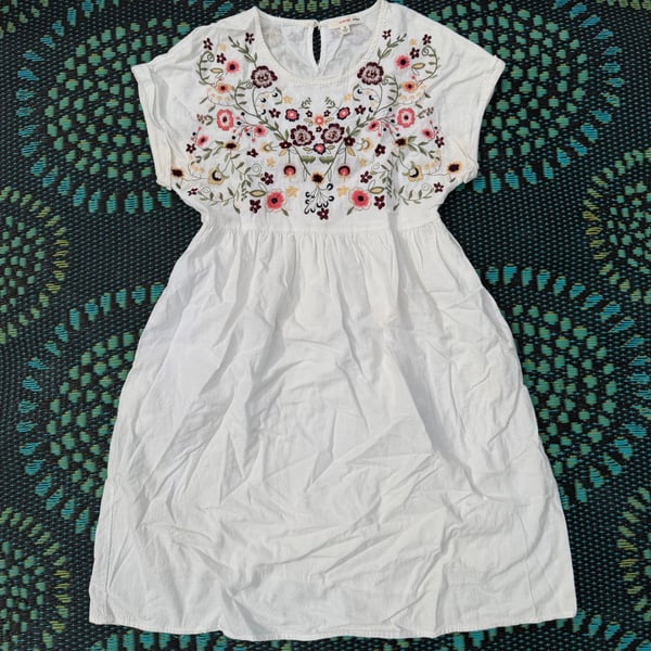 Orange Creek Dress Size M White Floral Embroidered Mini Boho