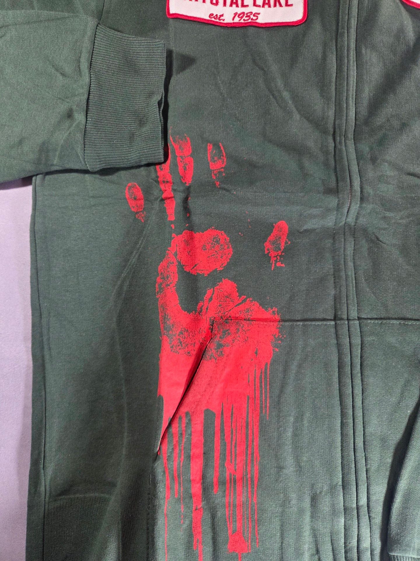 Friday The 13th Jason Full Zip Hoodie Size Medium Green 5