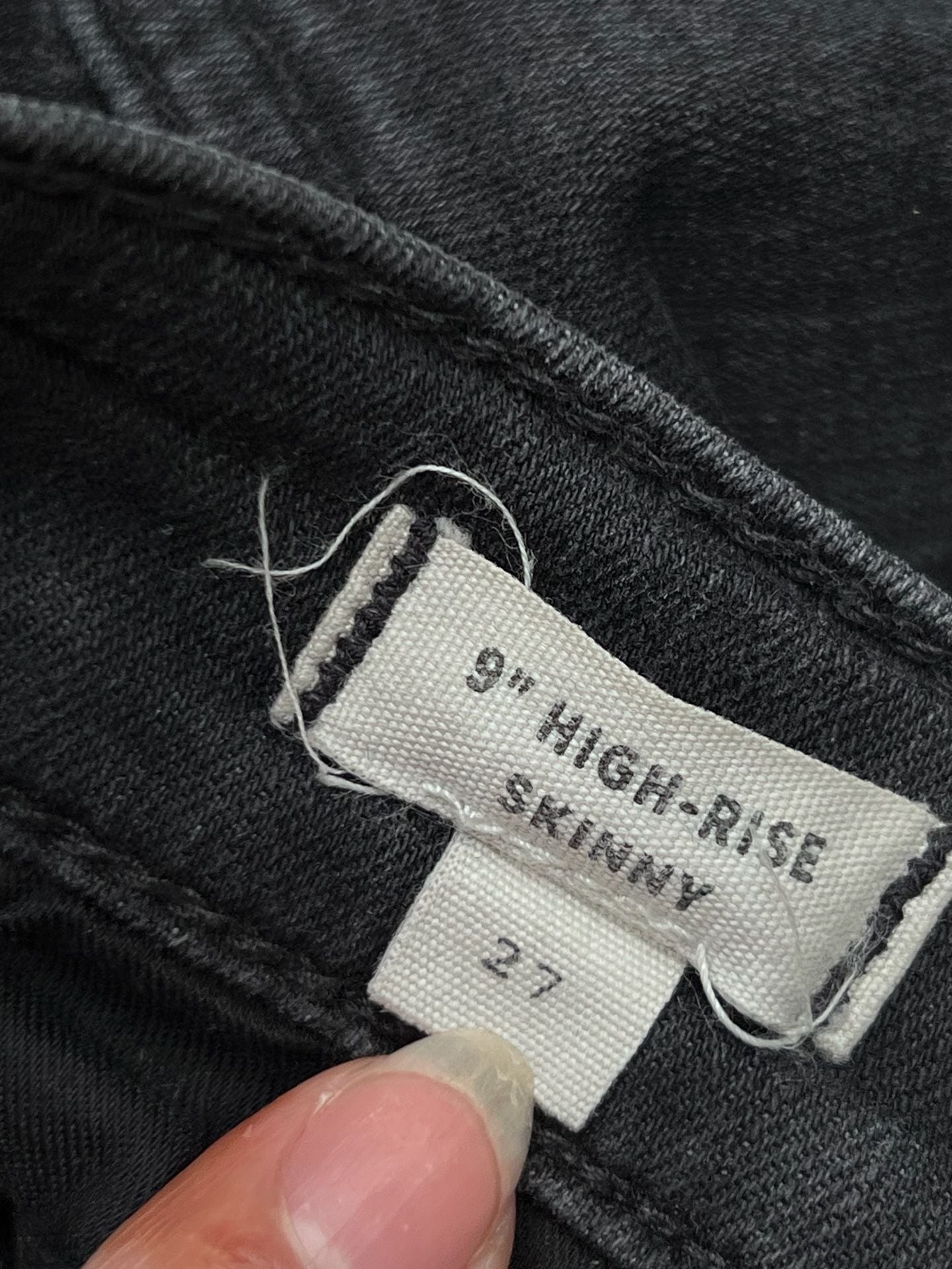 A- Madewell Black 9" High Rise Skinny Button Fly Denim Cutoff Shorts - Size 27 5