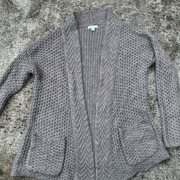 A- New York & Company Knit Chunky Cardigan Sweater Oversized - Size S