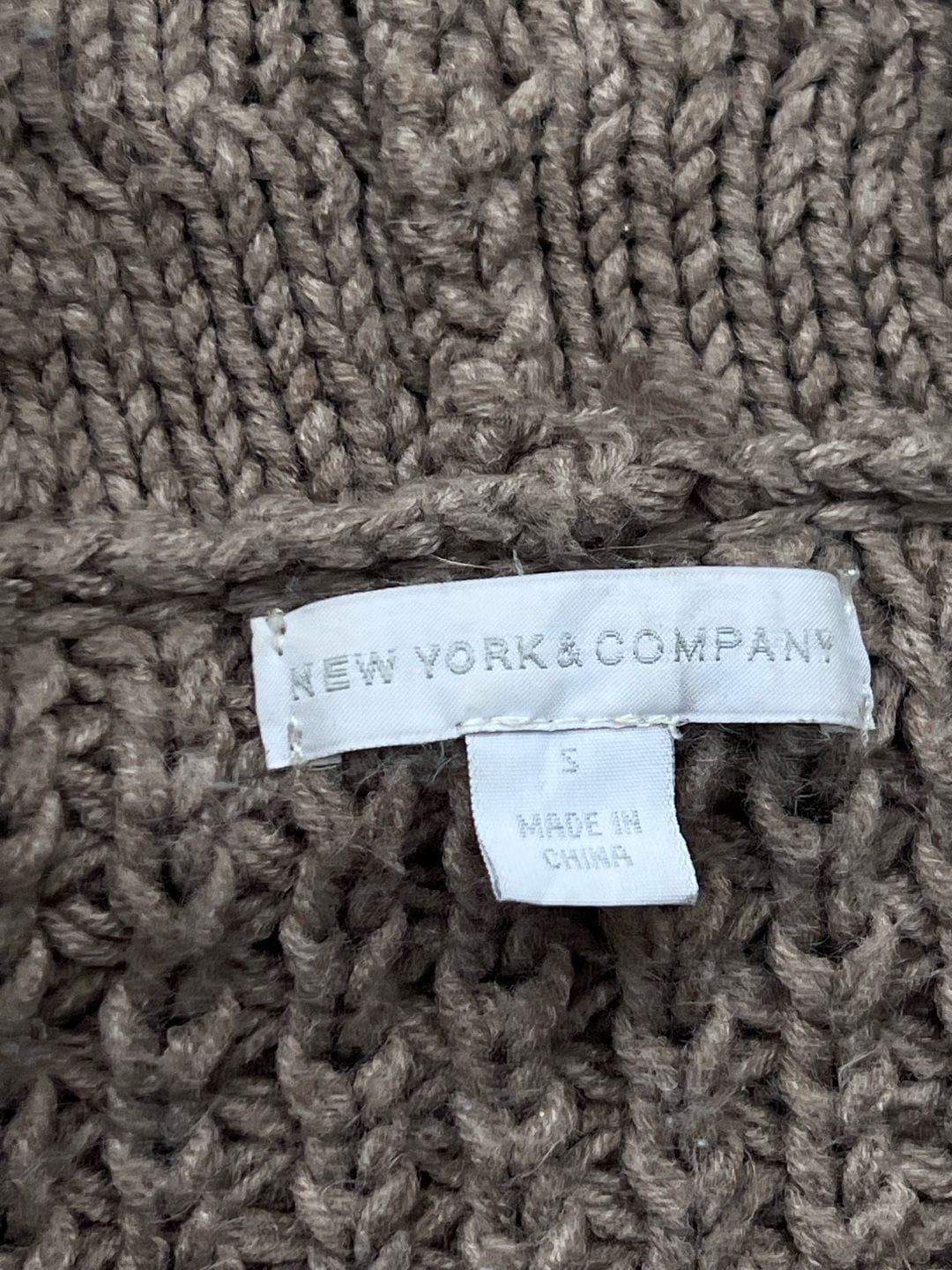 A- New York & Company Knit Chunky Cardigan Sweater Oversized - Size S 5