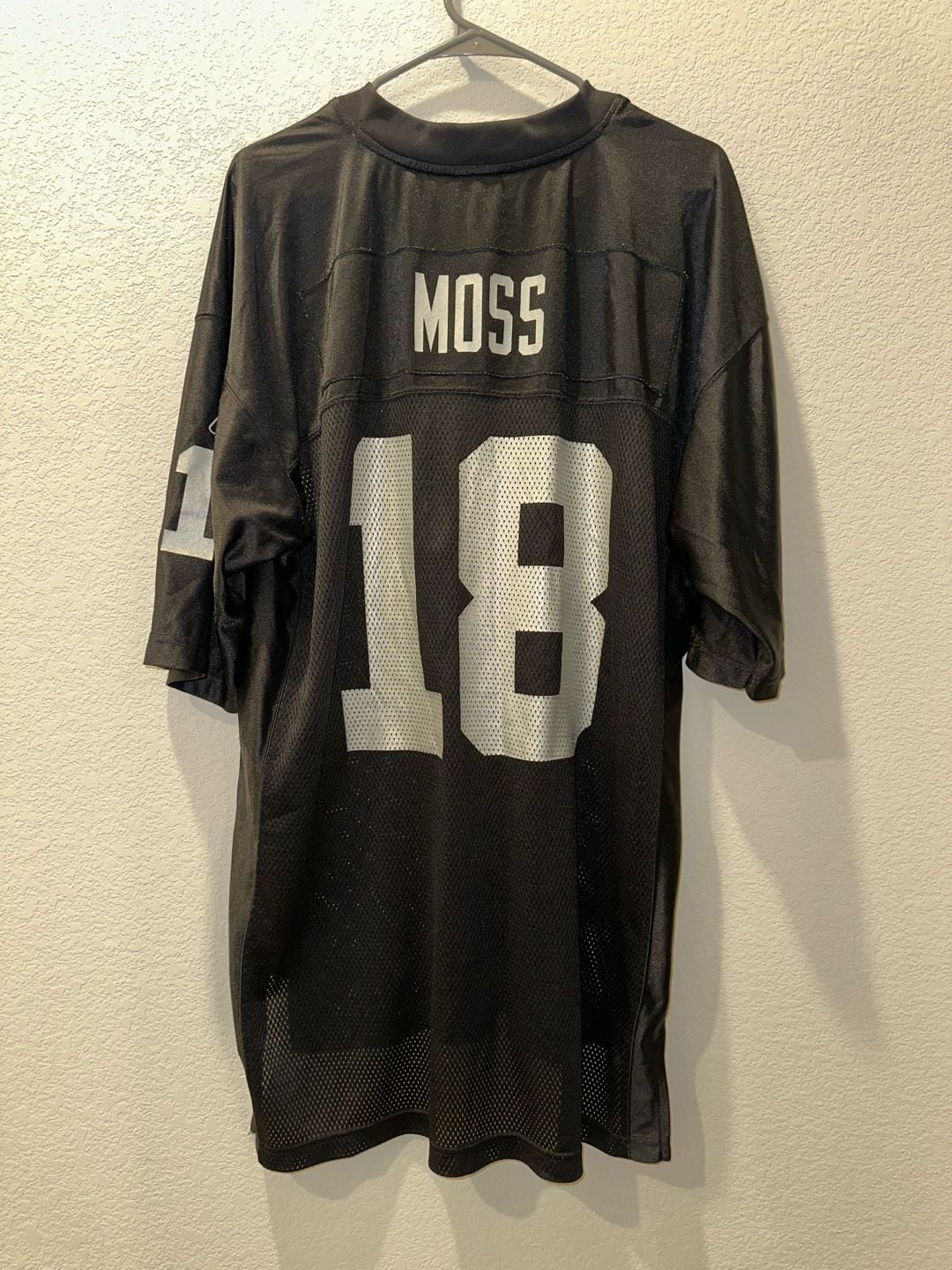 VTG Oakland Raiders Jersey Men's L NFL Football Randy Moss #18 Reebok On Field 3