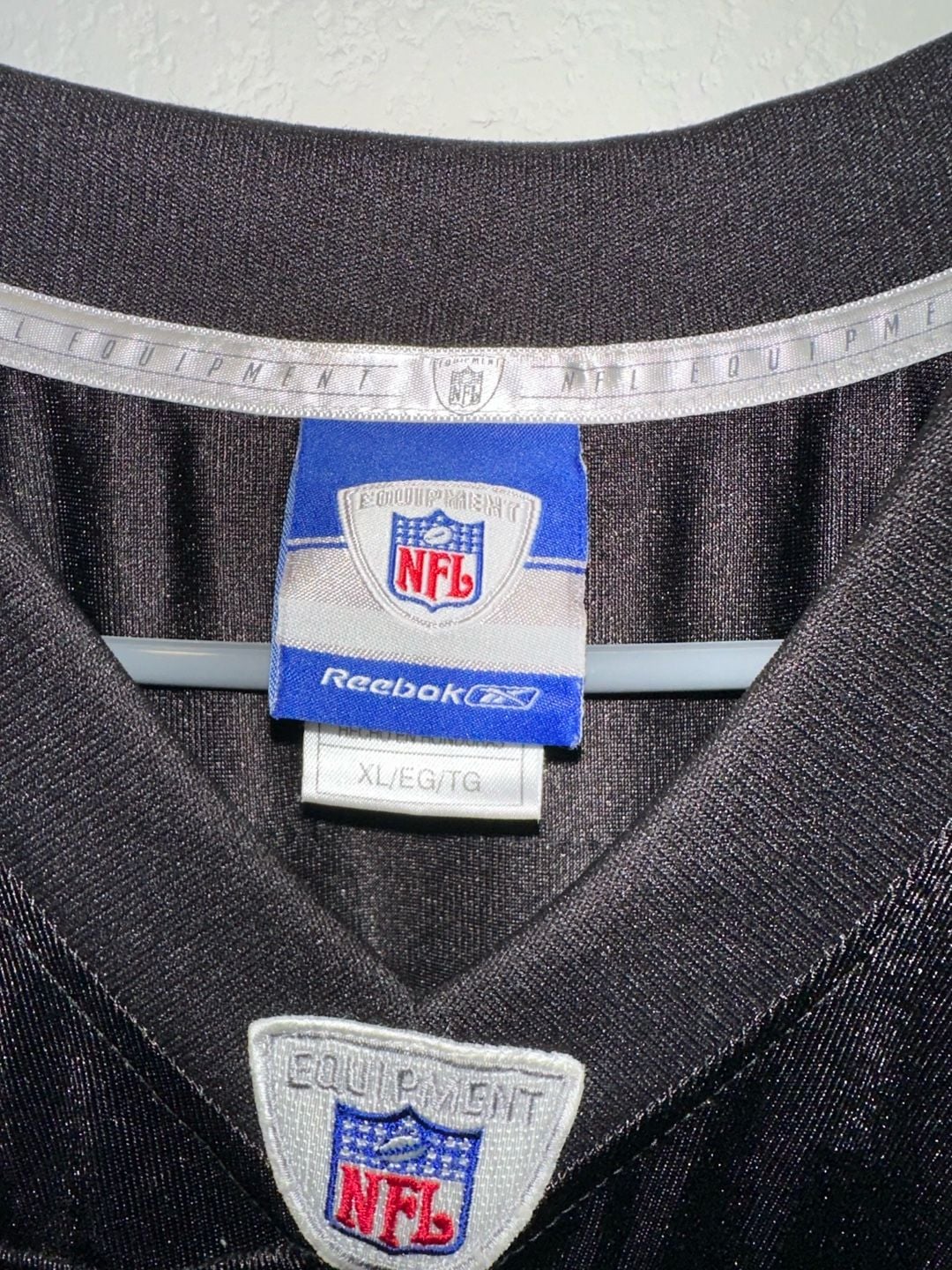 VTG Oakland Raiders Jersey Men's L NFL Football Randy Moss #18 Reebok On Field 7