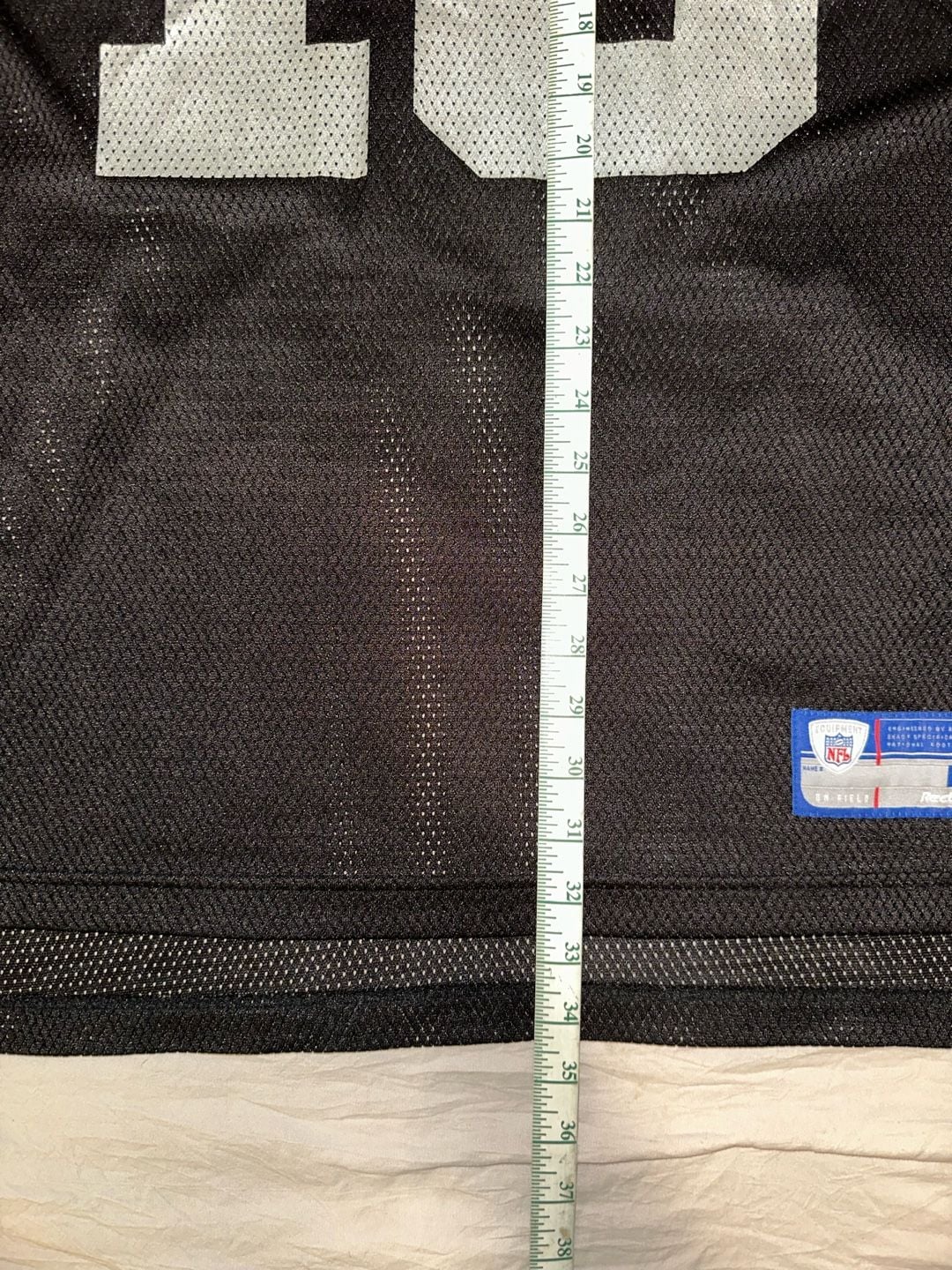 VTG Oakland Raiders Jersey Men's L NFL Football Randy Moss #18 Reebok On Field 9