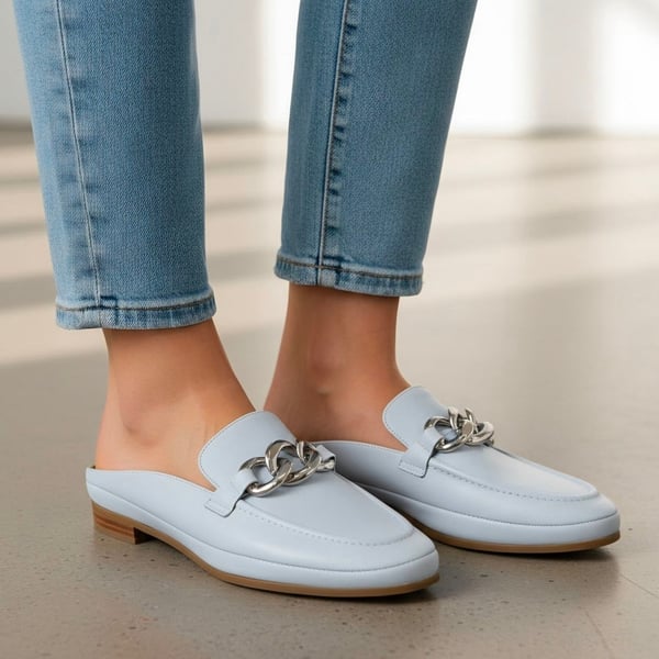 Blondo Bryce Mule Blue Leather Slip On Shoes